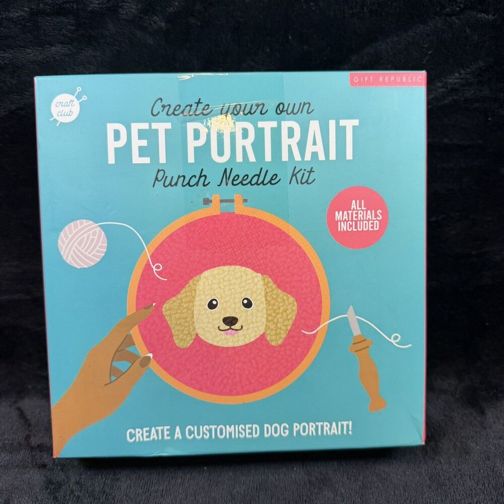Pet Portrait Punch Needle Kit for Custom Dog Crafts Gift Republic DIY Puppy Art